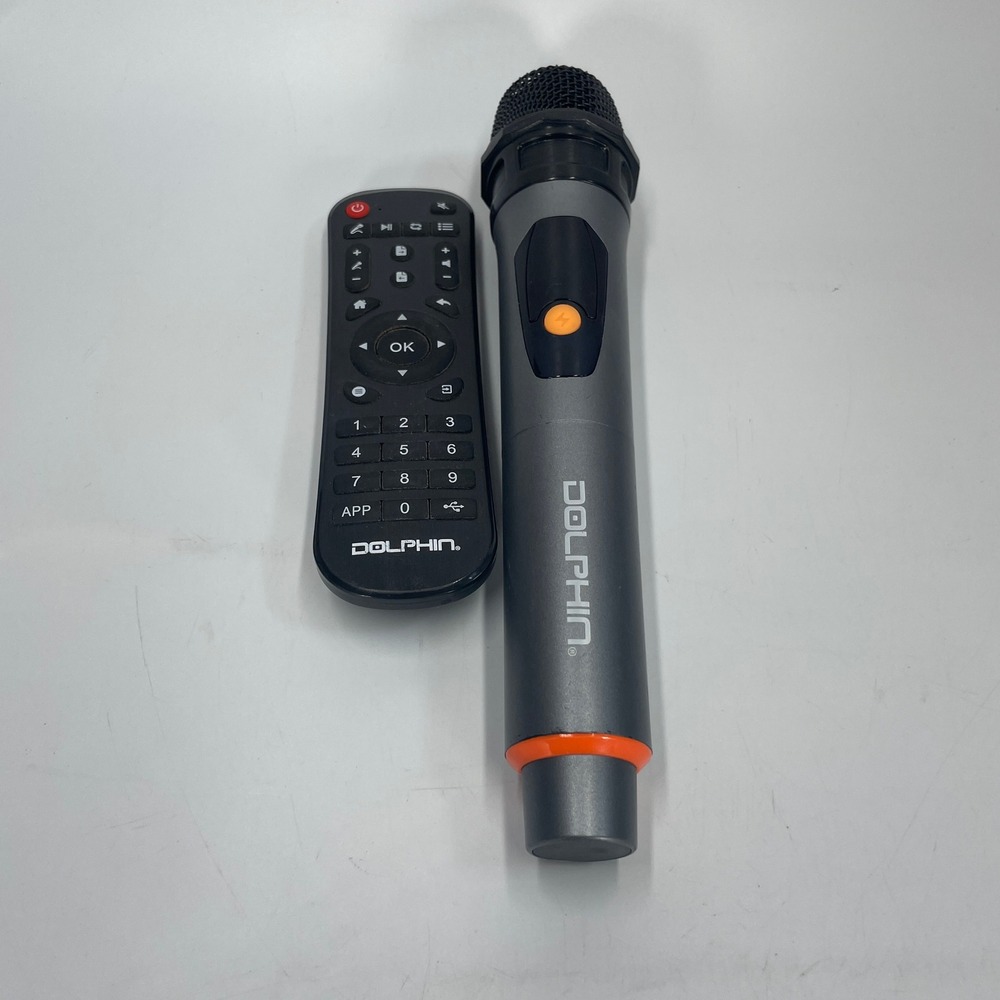 Dolphin Wireless Karaoke Microphone and Remote Control Set 268.85MHz Grey